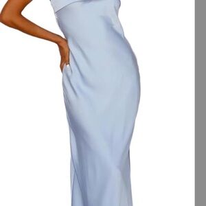 Chic Strapless Light Blue Dress